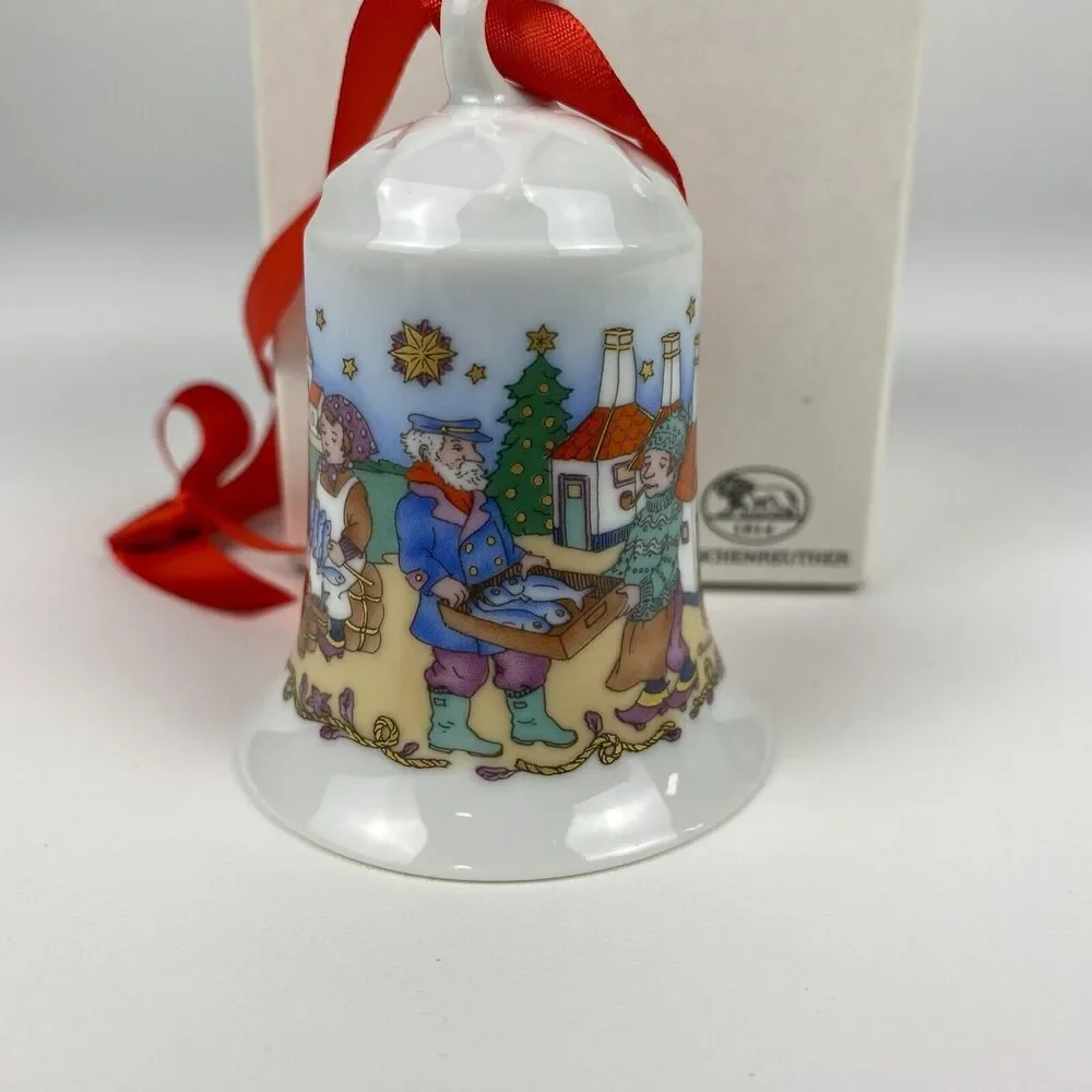VTG Hutschenreuther Germany Porcelain Christmas Bell Ornament Baltic Sea 1994